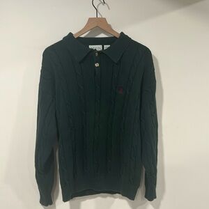 Vintage Izod Golf Sweater Polo Cable Knit Men’s Medium.
